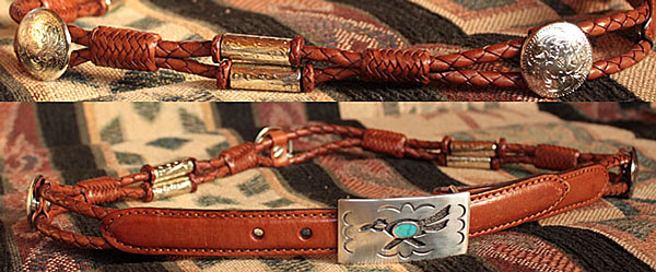 Ceinture western Country vintage en cuir de marque Justin.