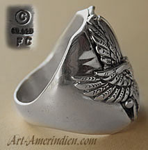 Navajo indian native ethnic men's ring, sterling silver jewelry hallmarked fc for Fredrick Chavez