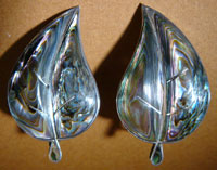 Boucles d'oreilles amérindiennes mexico en argent massif 0.925 et abalone