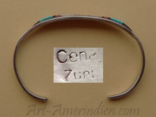 Bracelet Zuni de petite taille en mosaïque de Turquoise, corail, nacre, jais