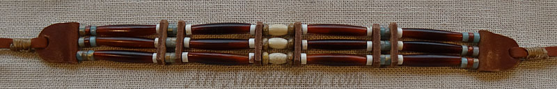 Choker indien, collier ethnique en perles longues de corne et d'os