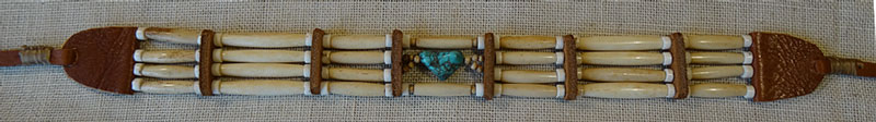 choker indien en perles d'os et turquoise