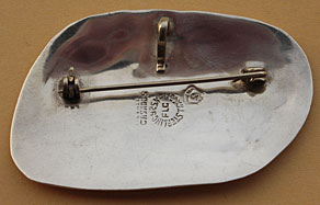 Sterling silver aztec brooch pendant hallmarked FLC