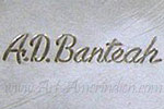 AD Banteah hallmark on jewellery for Albert & Dolly Banteah Zuni indian native american