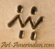 Stilized AW conjoined hallmark is Alan Wallace Washo-maidu-navajo silversmith