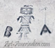 BA and picto trademark for Benny Apachito Navajo silversmith
