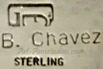 B Chavez mark on Indian jewelry for Bernice Chavez Navajo