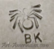 BK under speeder mark on jewelry for Bryan Kagenvema Hopi silversmith