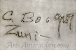 C booqua Clarence Zuni handscript hallmark on Indian native american jewelry
