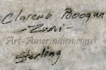 Clarence Booqua Zuni handscript hallmark on jewelry