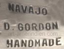 Delbert Gordon Navajo mark on jewelry