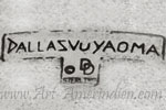 Dallavuyaoma and DD copyright mark is Bennard & Frances Dallavuyaoma Hopi/Pima