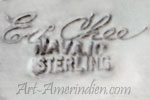 Ed Chee script hallmark on Navajo Indian Native jewelry