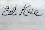 Ed Kee Navajo script hallmark on Indian Native American jewelry