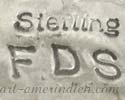 FDS trade mark on indian jewelry for Frederick & Denise Suitza Zuni