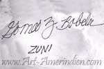 Gomeo Bobelu handscript hallmark on Zuni jewelry