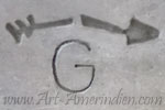 G + broken arrow Indian Native jewelry mark