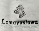 Antelope head and full name mark for Lomayestewa Hopi silversmith