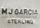 MJ Garcia mark is Mary Jane Garcia of Bluewater NM Navajo hallmark on jewelry