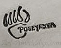 Poseyesva and bear foot print mark for Phil Poseyesva Hopi