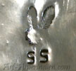 SS and 2 feathers mark on Indian jewelry for Sandy Sangster Navajo