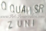 Q. Quam Sr mark on Indian Native American jewelry is Quinton Quam Sr Zuni 