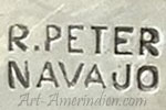 R. PETER Navajo hallmark on Indian jewelry
