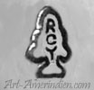 RCY stacked initials inside arrow head mark on jewelry is Raymond Yazzie Navajo hallmark
