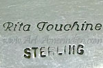 Rita Touchine Navajo artist signature on indian jewelry