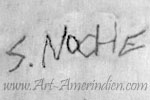 S. Noche handscript signature on Native American jewelry is Sylvin Noche Zuni hallmark