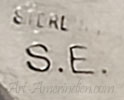 S.E. stamp mark on Indian jewelry is Sensa Eustace Zuni artist signature