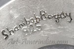 Shanibah Begay handscript hallmark on Navajo jewelry