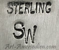 SW mark on Indian Jewelry is Selena Warner Acoma silversmith hallmark