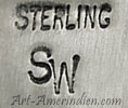 SW mark on Indian Jewelry is Selina Warner Acoma silversmith hallmark