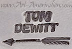 Tom Dewitt and feather hallmark on jewelry, Anglo silversmith