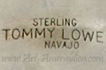 Tommy Lowe Navajo hallmark on indian native american jewelry