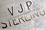 VJP over STERLING mark on Indian jewelry is Vincent J. Platero Navajo signature