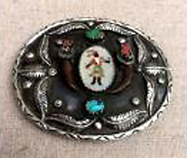 Inlay Buckle from Casa Kakiki, Tigua reservation Texas