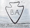 BA inside arrow head hallmark