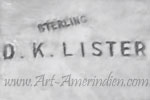 D.K. Lister mark is David K. Lister Navajo Indian Native American hallmark