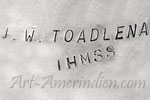 JW TOADLENA IHMSS mark is James W Toadlena Navajo second mark