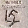 LFY misaligned letters mark on Indian Native American jewelry is Leroy F Yazzie, Navajo