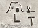 LT and picto hogan mark on hammered necklace