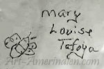 Mary Louise Tafoya handscript hallmark on Santo Domingo jewelry