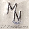 MN misaligned letters mark on navajo style mosaic jewelry