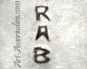 RAB stacked initials mark may be Rose Anne Begay Navajo